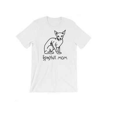 Sphynx Mom Cotton Tee-Second skinn-White-XL-Second skinn