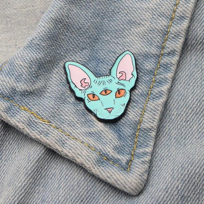 Enamel Sphynx Brooches-Second skinn-Second skinn
