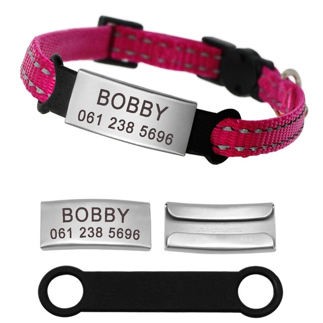 Personalized ID Tag Collar-Second skinn-Red-XS-Second skinn