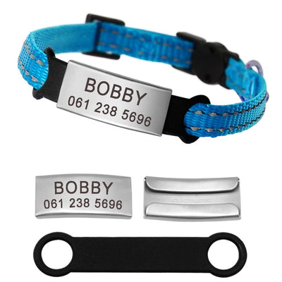 Personalized ID Tag Collar-Second skinn-Blue-XS-Second skinn