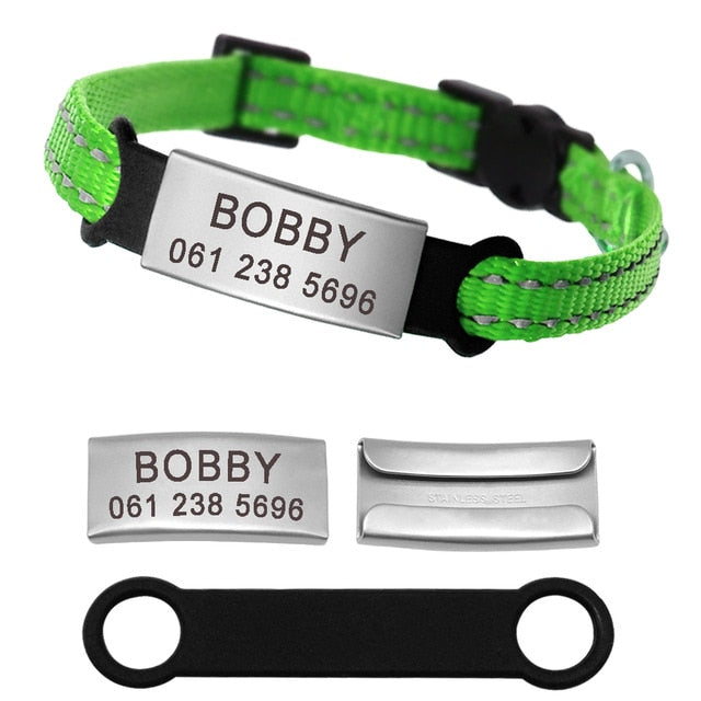 Personalized ID Tag Collar-Second skinn-Green-XS-Second skinn