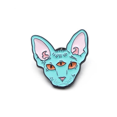 Enamel Sphynx Brooches-Second skinn-Blue-Second skinn