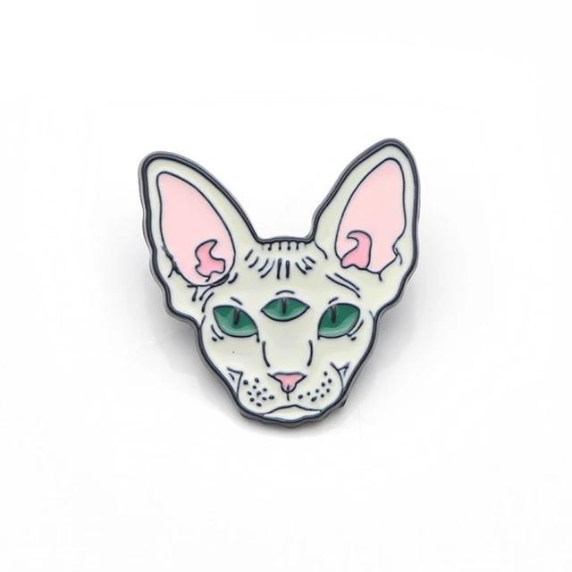 Enamel Sphynx Brooches-Second skinn-Silver-Second skinn